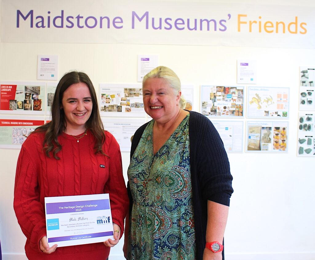 MMF Heritage Awards, Runner-up Medi McRory, Queen Elizabeth's Grammar School, with MMF President Victoria Wallace